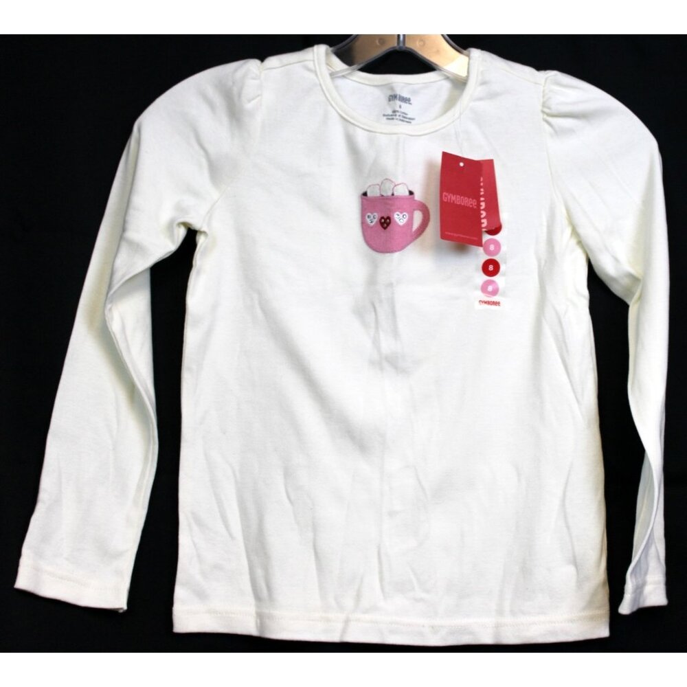 NWT 2008 Gymboree Winter Snowflake T-Shirt Mug Cocoa Hearts Long sleeve sz 7